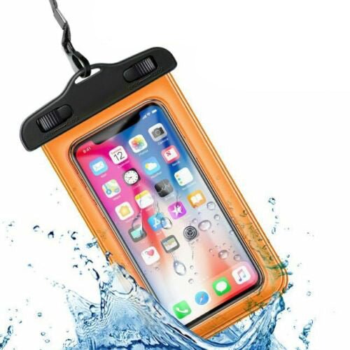 FozTech - Universal Waterproof Phone Pouch for Swimming, Dry Bag Lanyard Mobile Phone Case - Orange - WaterproofPouch - FozTech Official Store